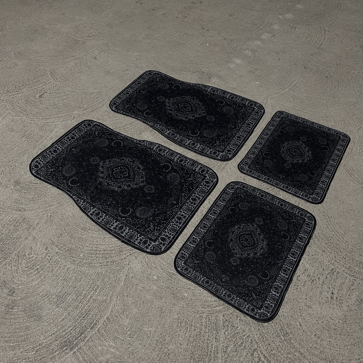 Obsidian Black 4 Piece Mat Set + Free Seatbelt & Wheel Covers
