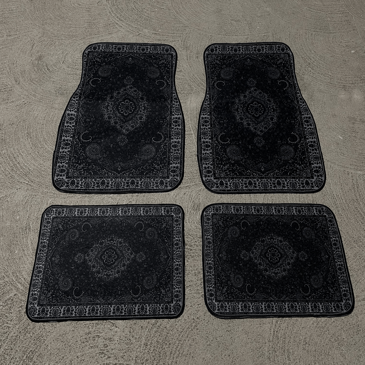 Obsidian Black 4 Piece Mat Set + Free Seatbelt & Wheel Covers